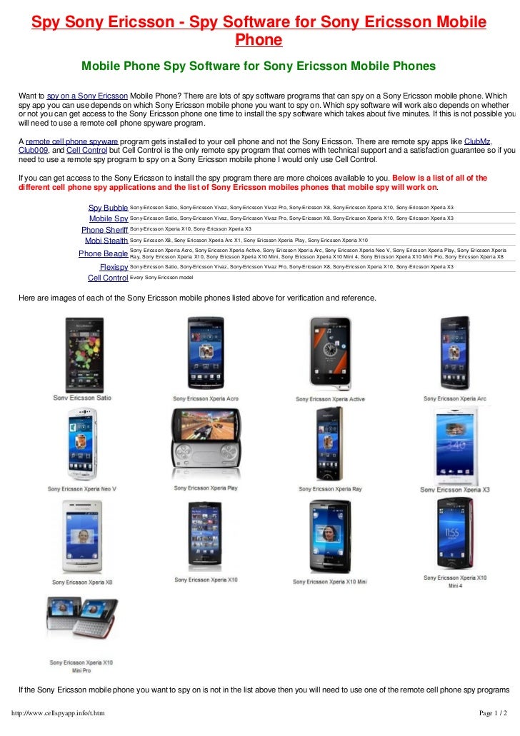 cell phone spy software sony ericsson